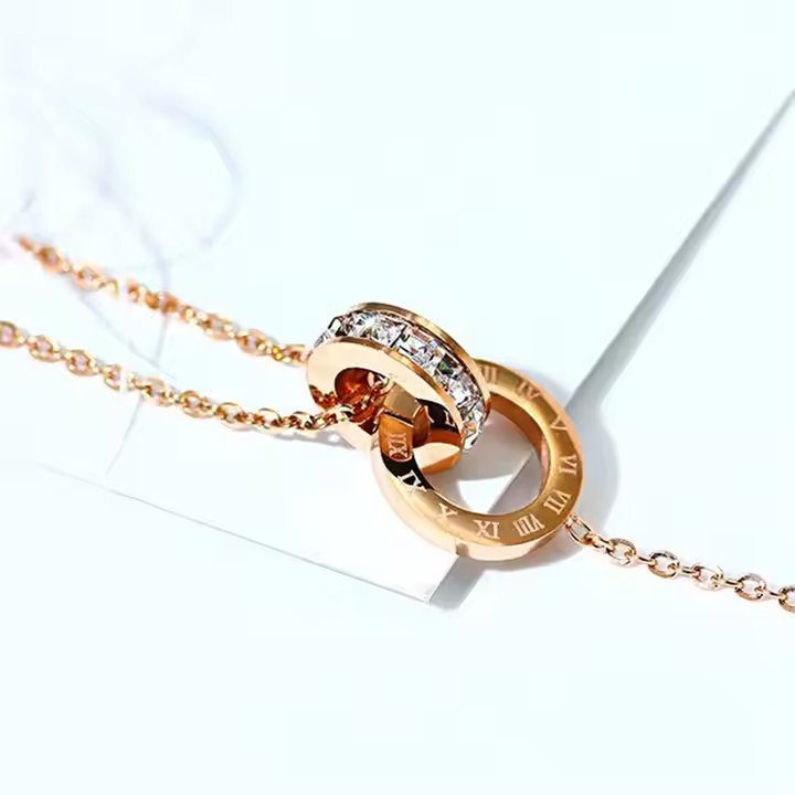 Roman Numerals Double Ring Bracelet Anklet