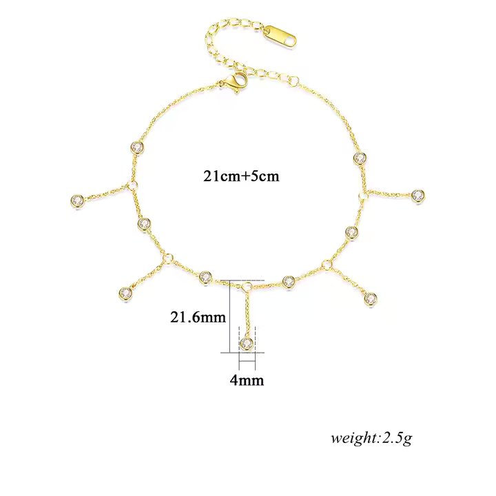 Zircon Tassel Anklet