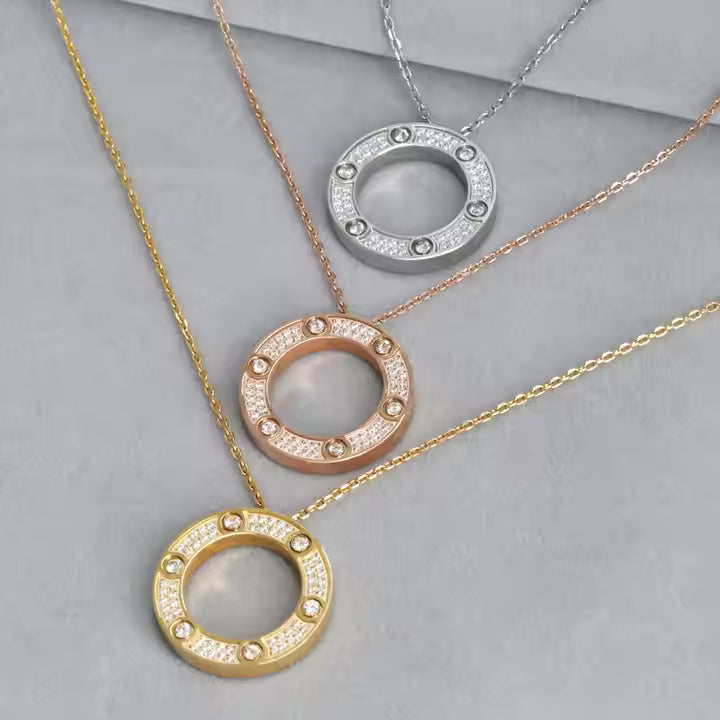 Sparkling Eternity Circle Necklace