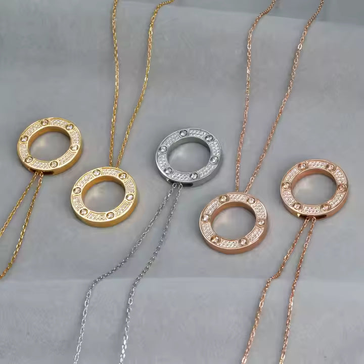 Sparkling Eternity Circle Necklace