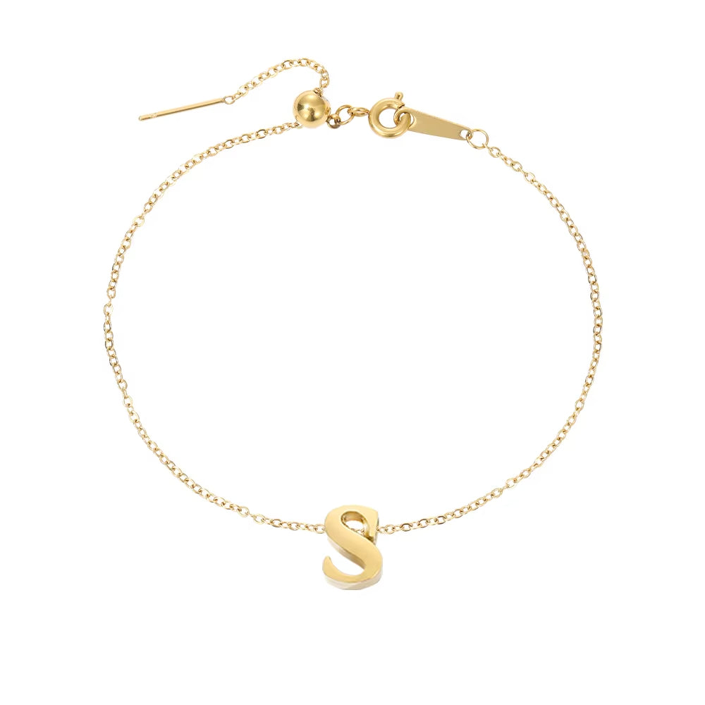 Letter Alphabet Initial Anklet