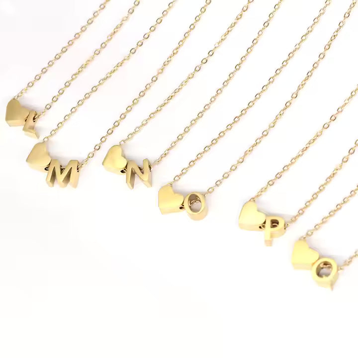 Alphabet Initial Heart Necklace