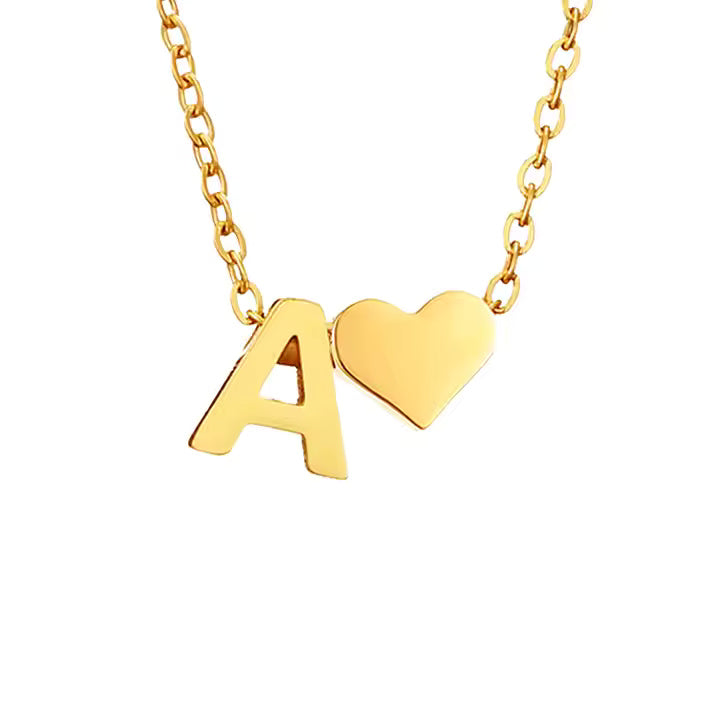 Alphabet Initial Heart Necklace