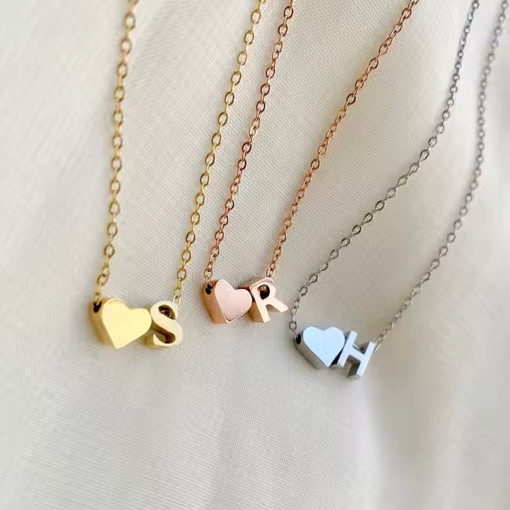 Alphabet Initial Heart Necklace
