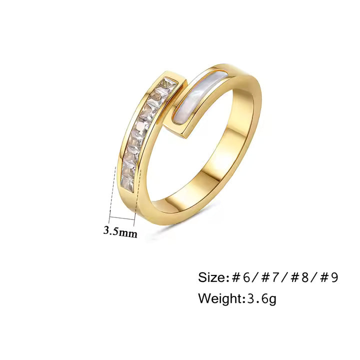 Open Channel Gem Ring