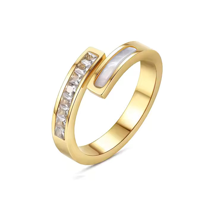 Open Channel Gem Ring