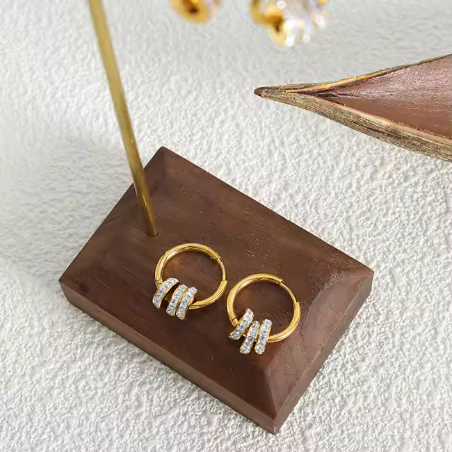 Zircon Hoop Circle Earrings