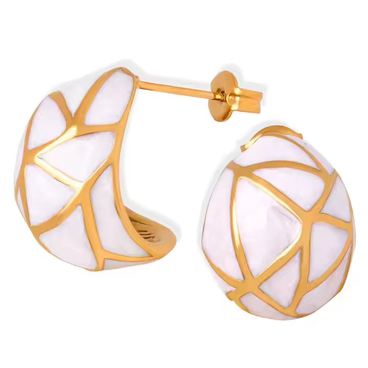 Geometric Oil Drip Pattern Earring