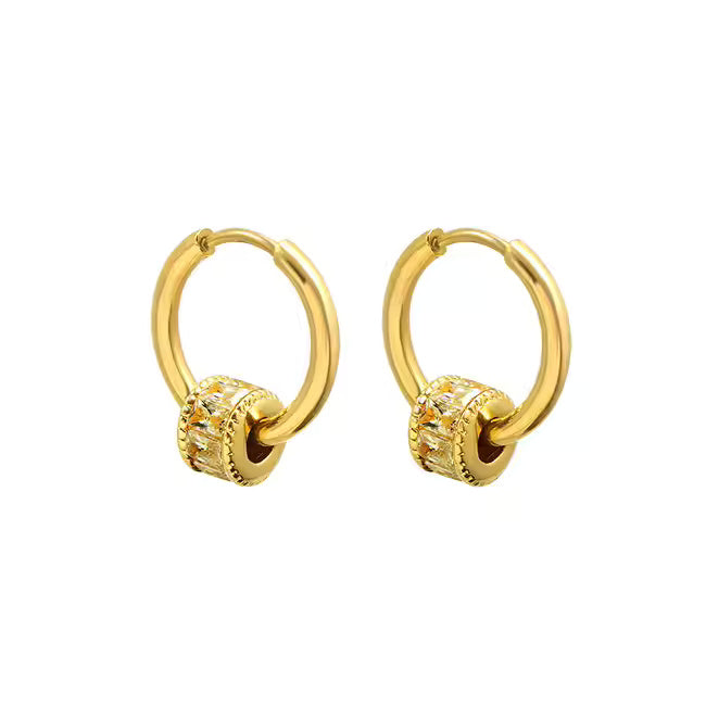 Geometric Zircon Bead Earring
