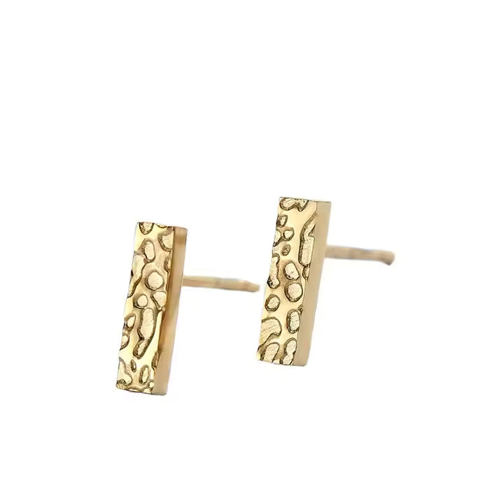 Textured Bar Stud Earrings