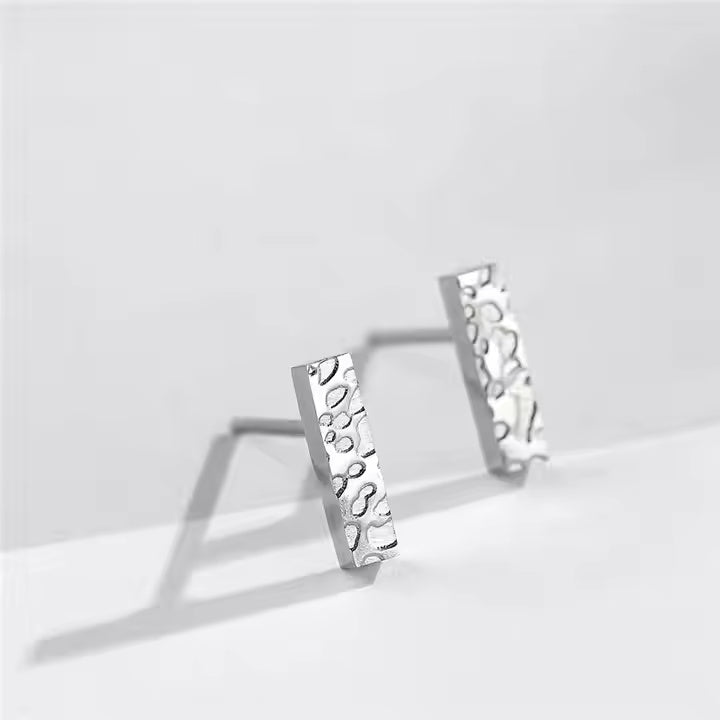 Textured Bar Stud Earrings