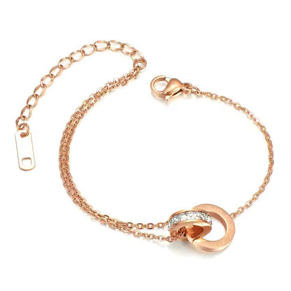 Roman Numerals Double Ring Bracelet Anklet