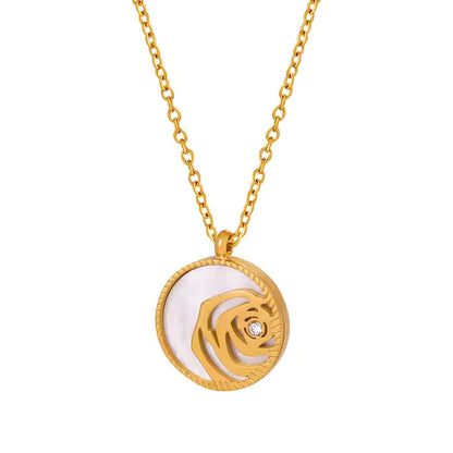 Lustrous Rose Charm Necklace