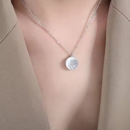 Lustrous Rose Charm Necklace