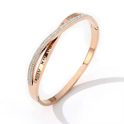 Minimalist Hollow Roman Numerals Bangle