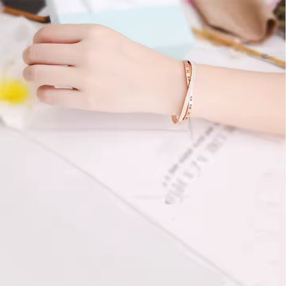 Minimalist Hollow Roman Numerals Bangle
