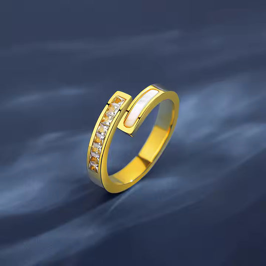 Open Channel Gem Ring