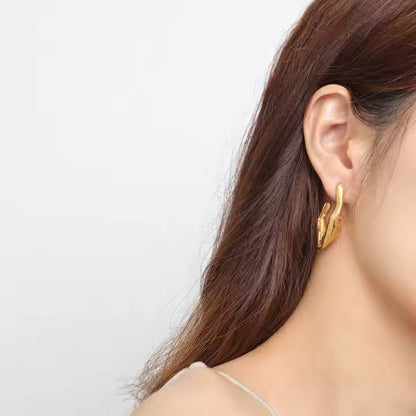 Irregular Textured Hoop Earrings