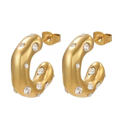 Zircon C Circle Hoop Earring