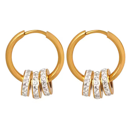 Zircon Hoop Circle Earrings
