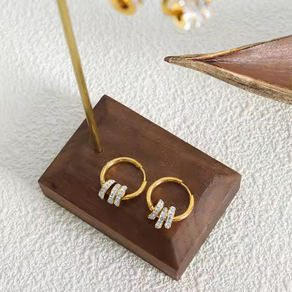 Zircon Hoop Circle Earrings