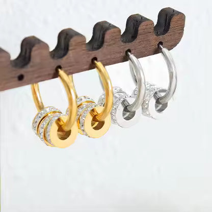 Zircon Hoop Circle Earrings