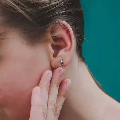 Textured Bar Stud Earrings
