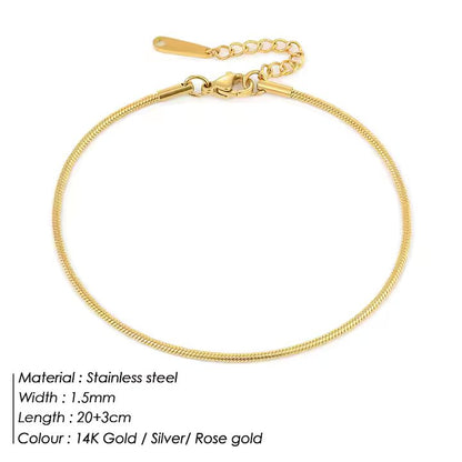 Round Snake Chain Anklet Bracelet