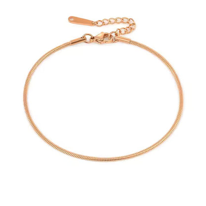 Round Snake Chain Anklet Bracelet