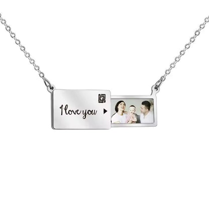 Personalized Pull-out Photo Rectangle Necklace