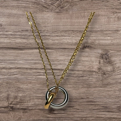 Double Colors Circle Link Necklace